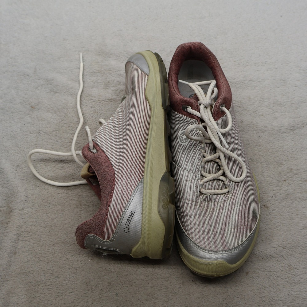 ECCO Women 8 Golf Shoes Pink Biom Hybrid 3 Leather Gore-Tex Waterproof EU39